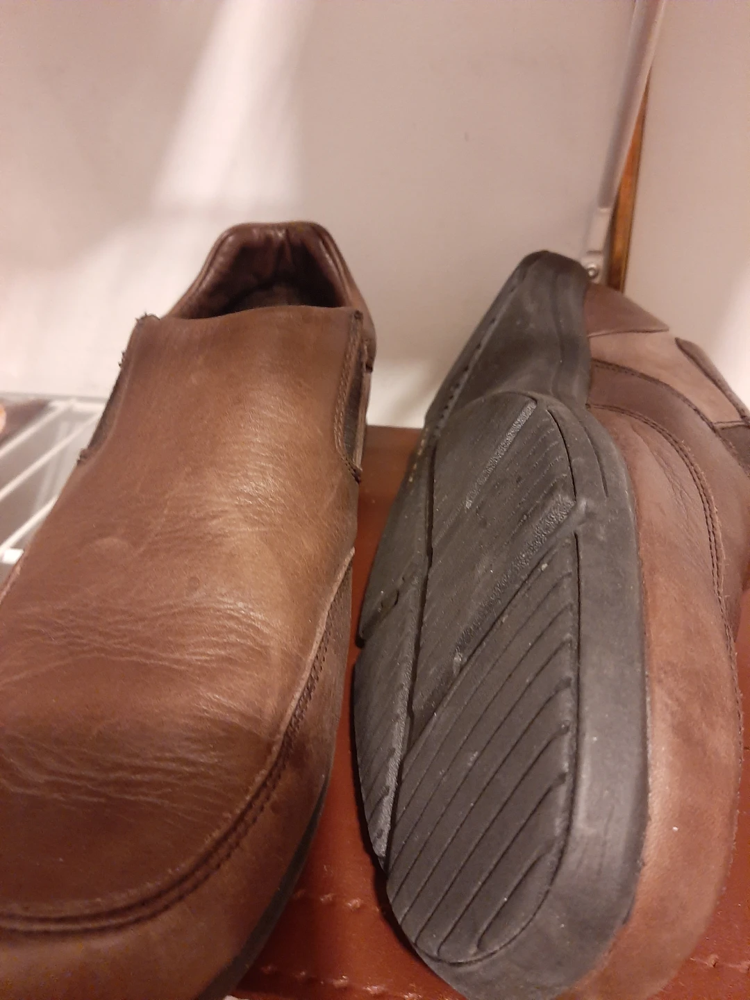 Rockport Brown Leather Slip-On Shoes 9.5
