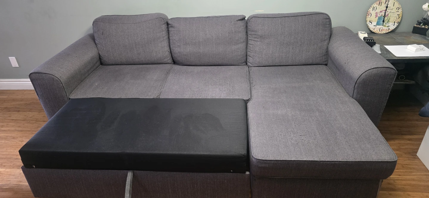 Grey Sectional Sofa with Pull-Out Bed - photo 2