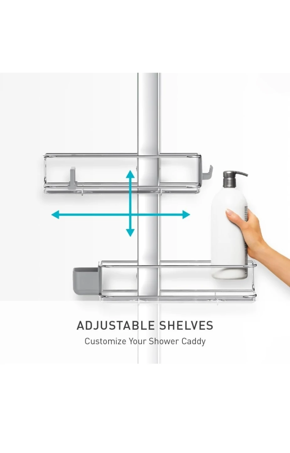 SIMPLEHUMAN XL Shower Caddy with Adjustable Shelves - photo 4