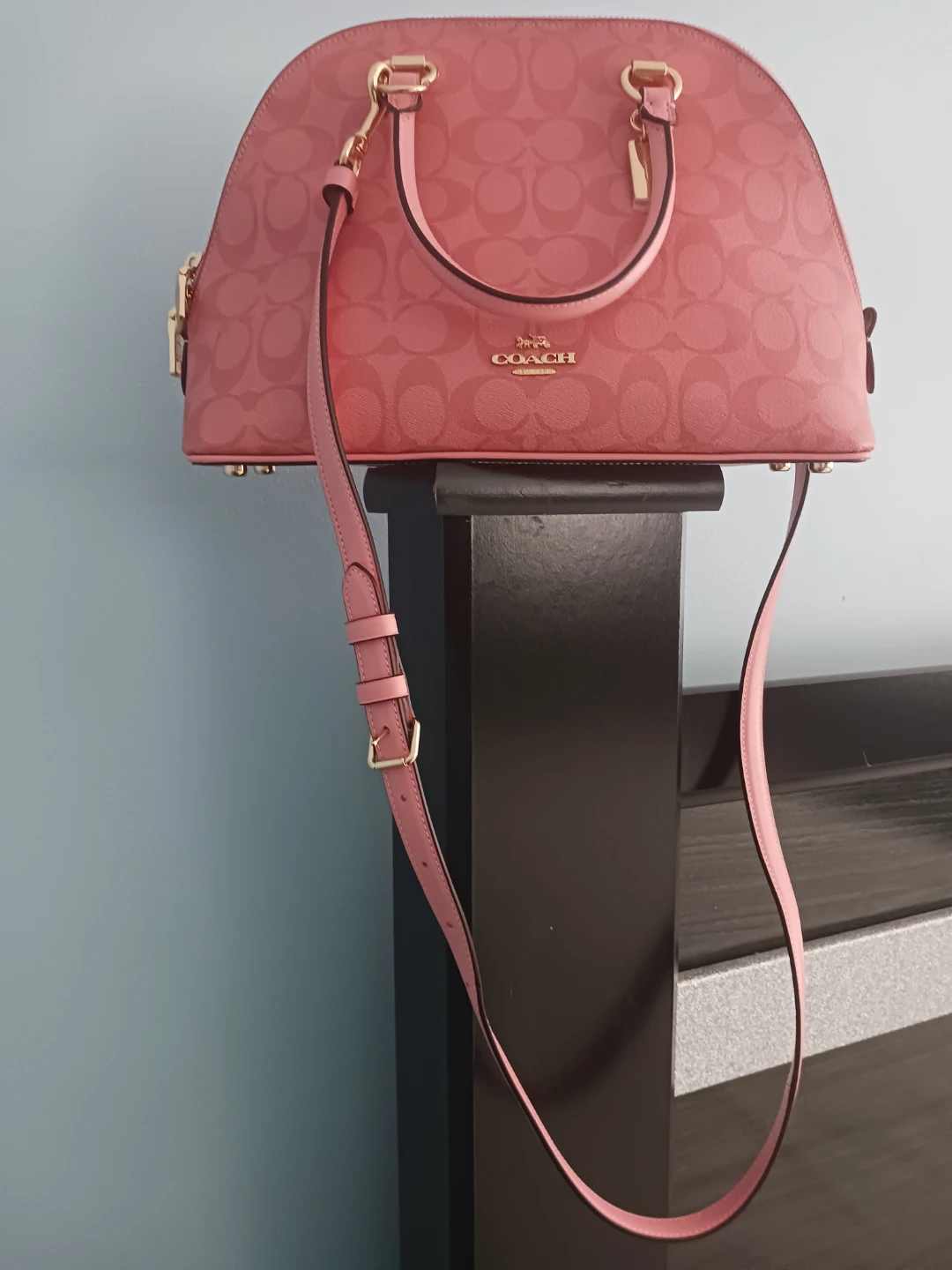 Coach Pink Monogram Dome Satchel Handbag - photo 2