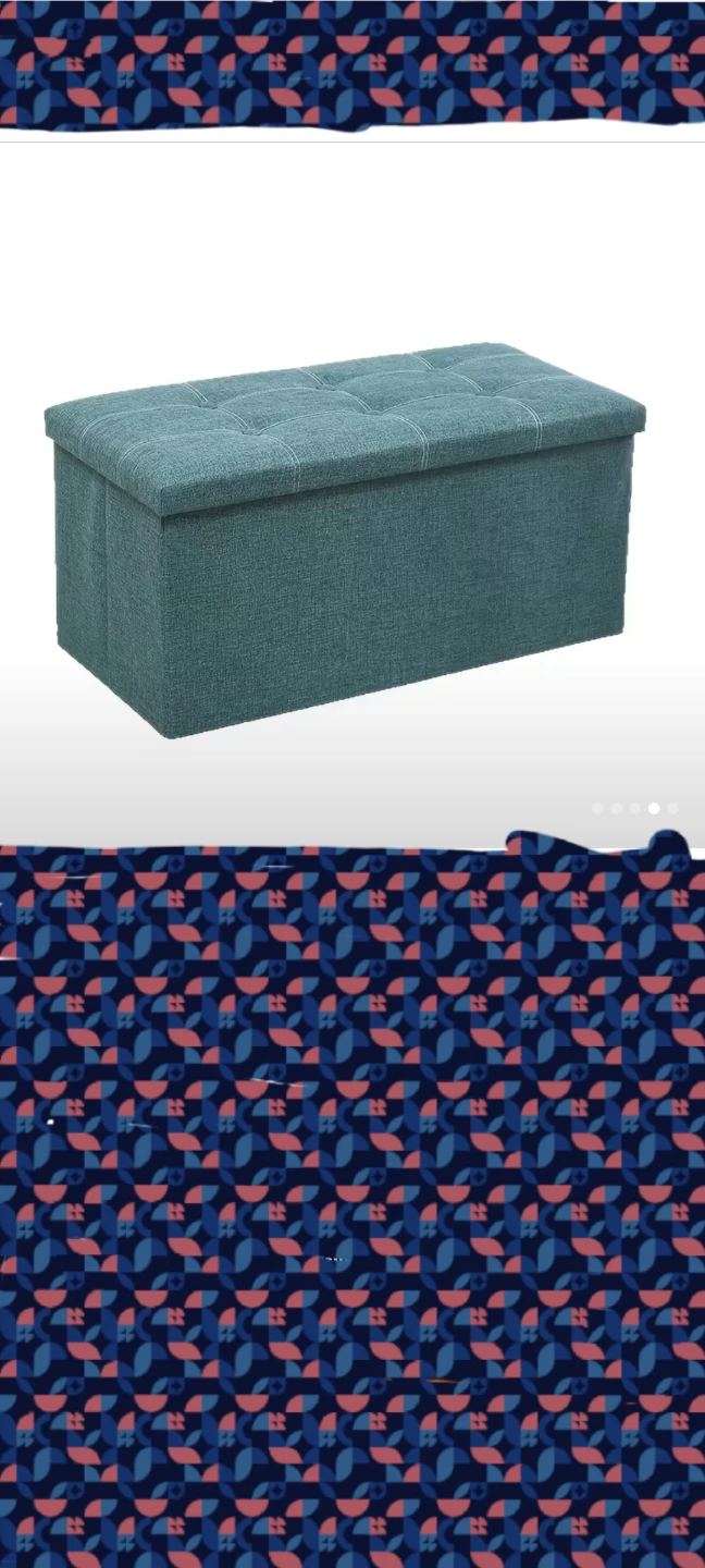 Teal Tufted Storage Ottoman Bench