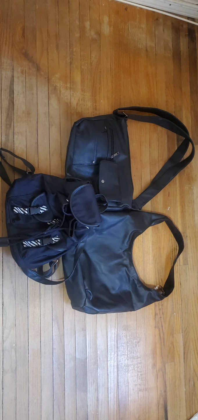 Black Backpack and Shoulder Bag Bundle