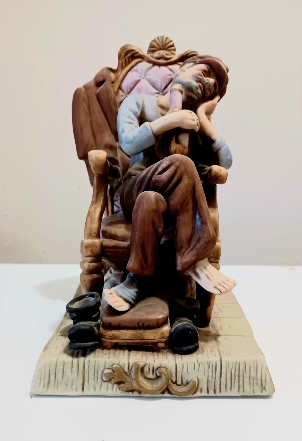 Hand Painted Drunk Musician IBW Porcelain Statue