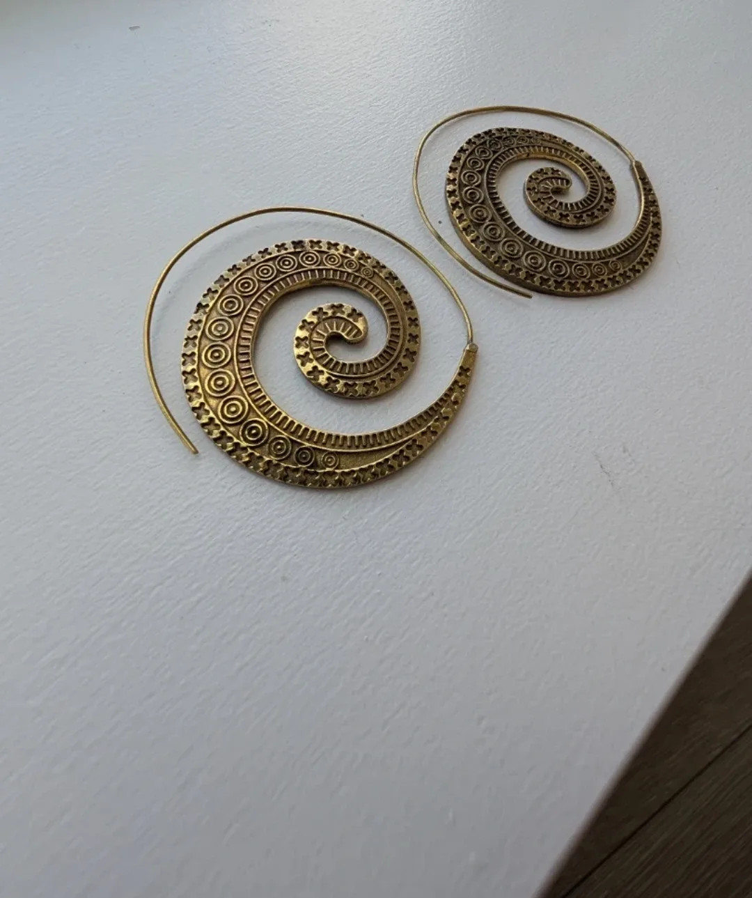 Engraved Spiral Earrings