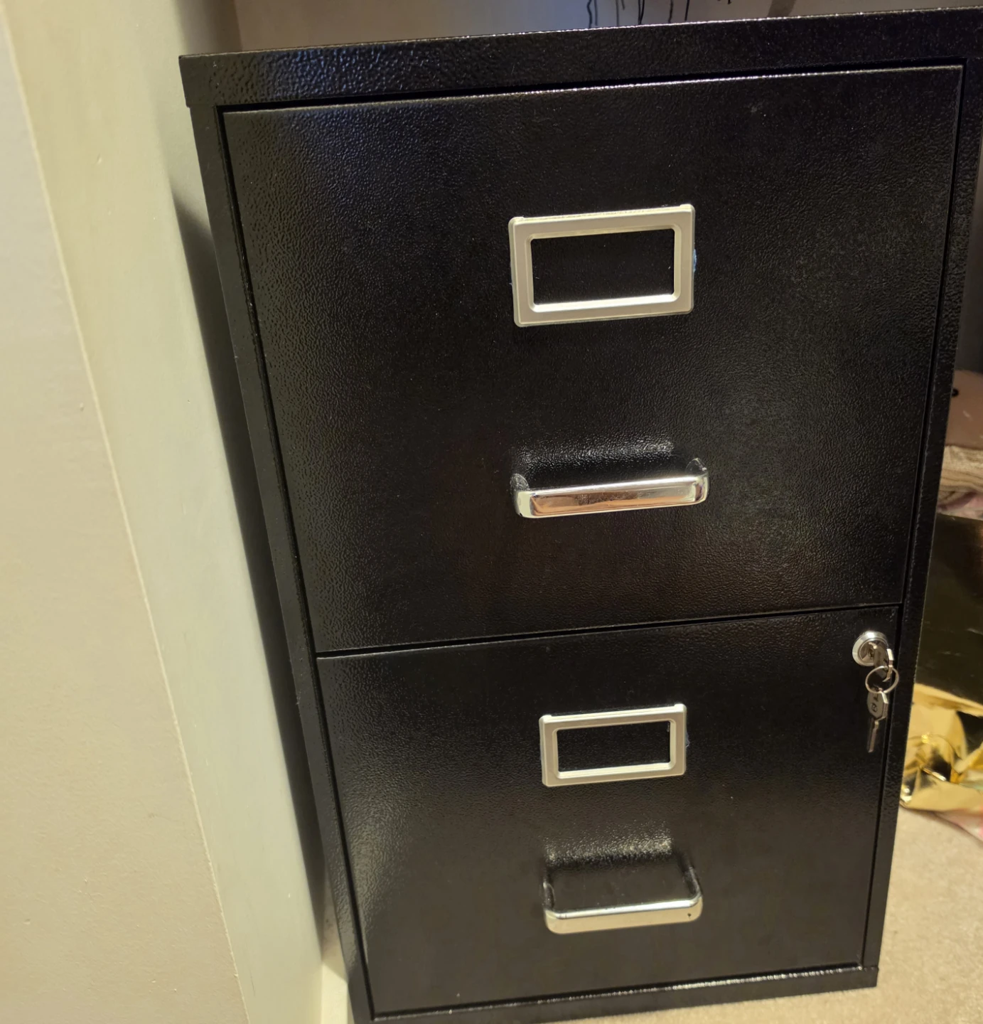 Black 2-Drawer Filing Cabinet