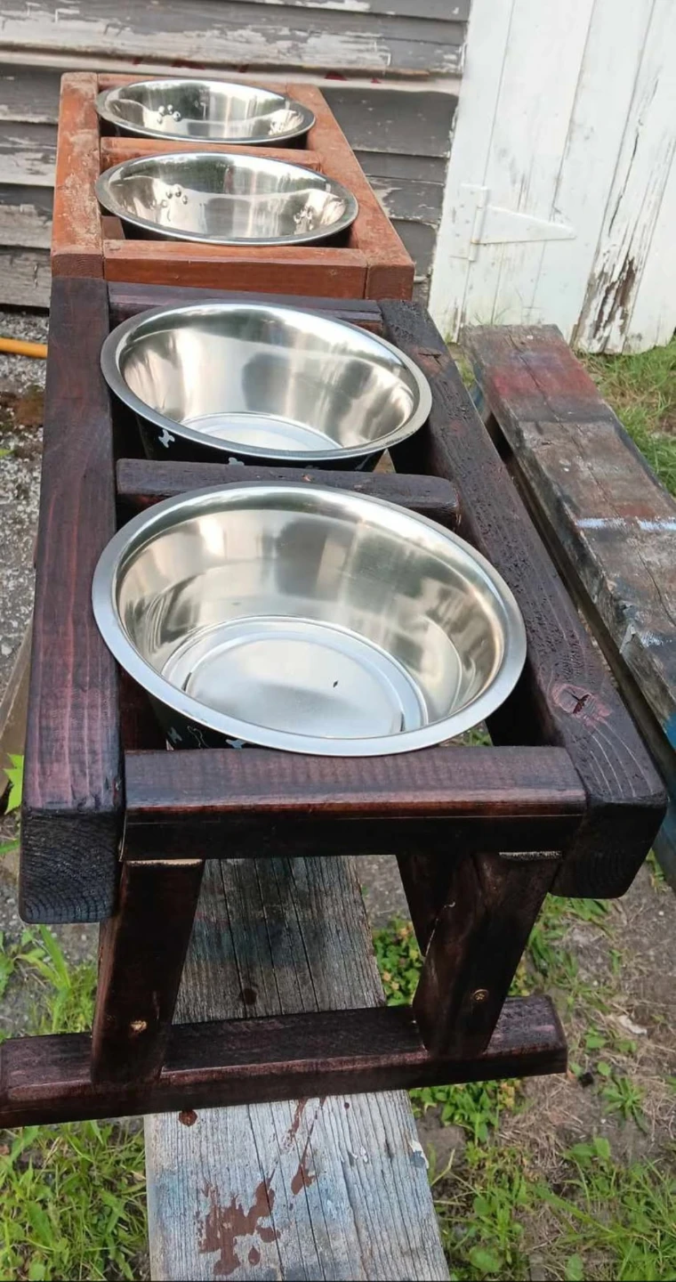 Raised Dog Feeder with Stainless Steel Bowls - photo 2