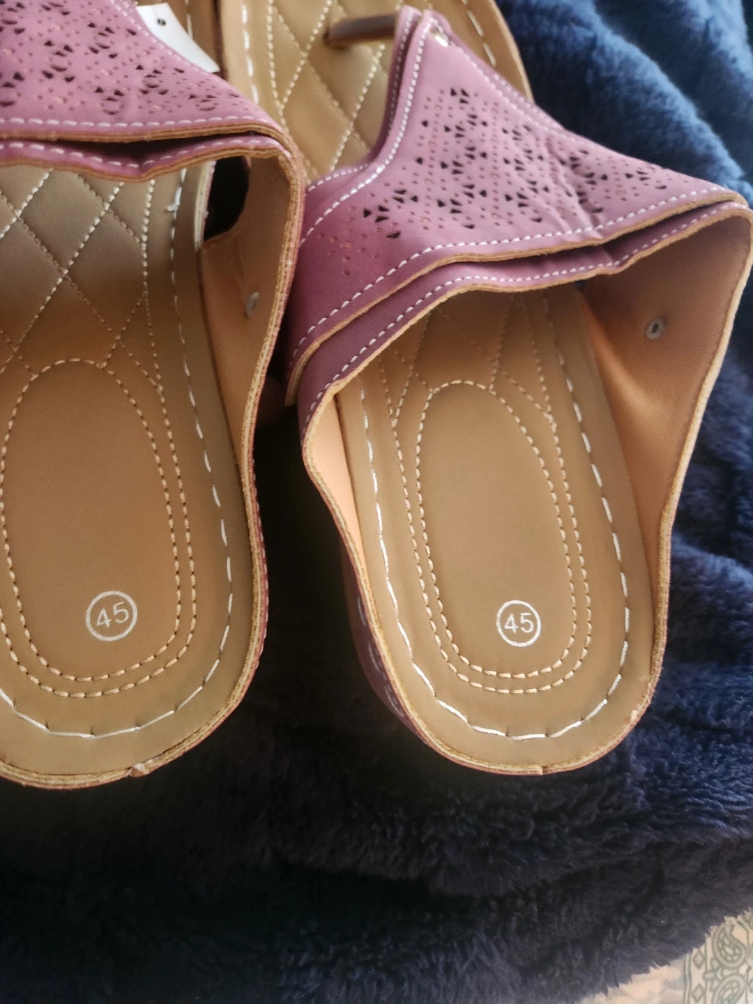 Wedge Thong Sandals - Rose  - Size 45 - photo 3