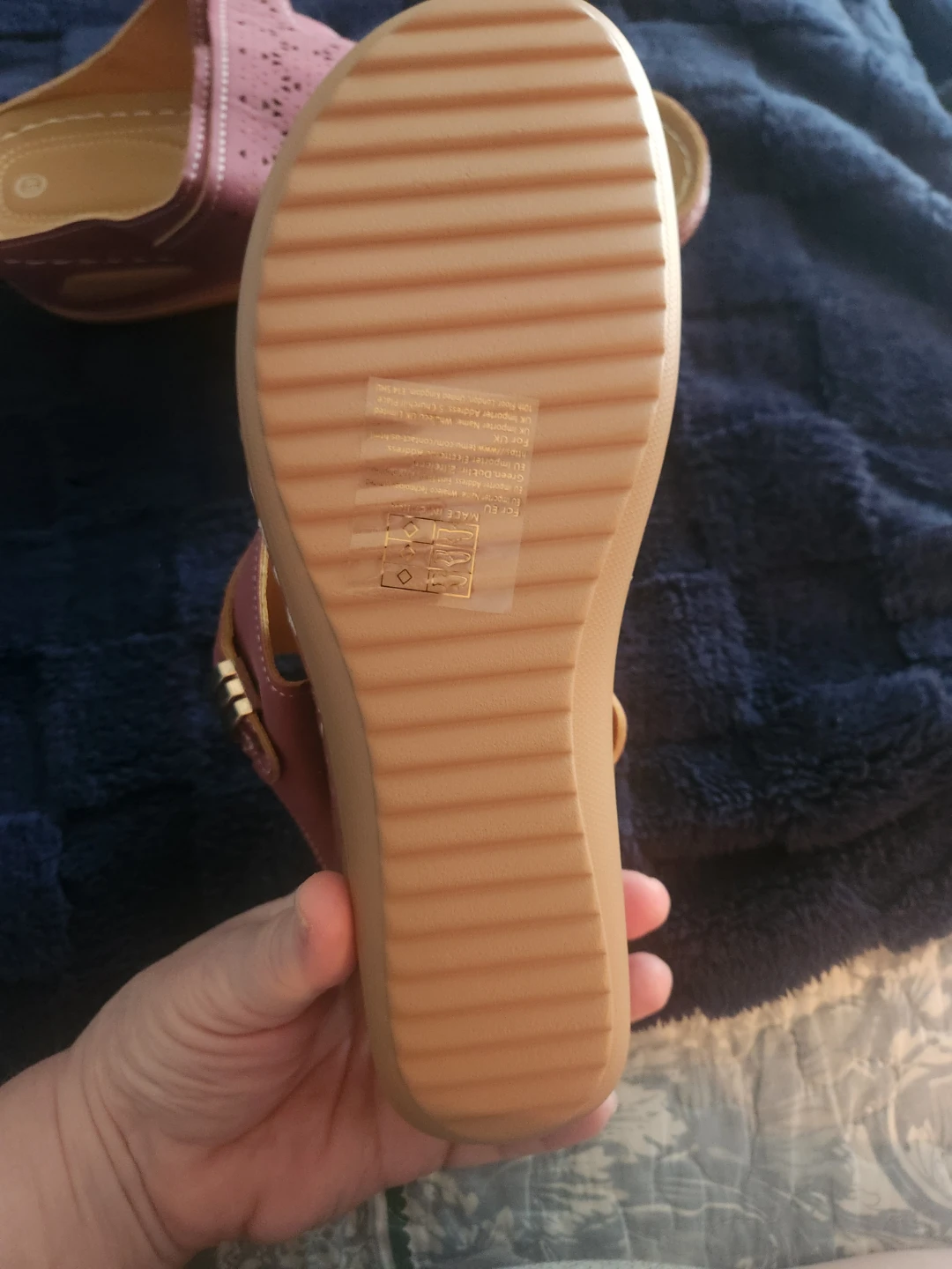 Wedge Thong Sandals - Rose  - Size 45 - photo 4