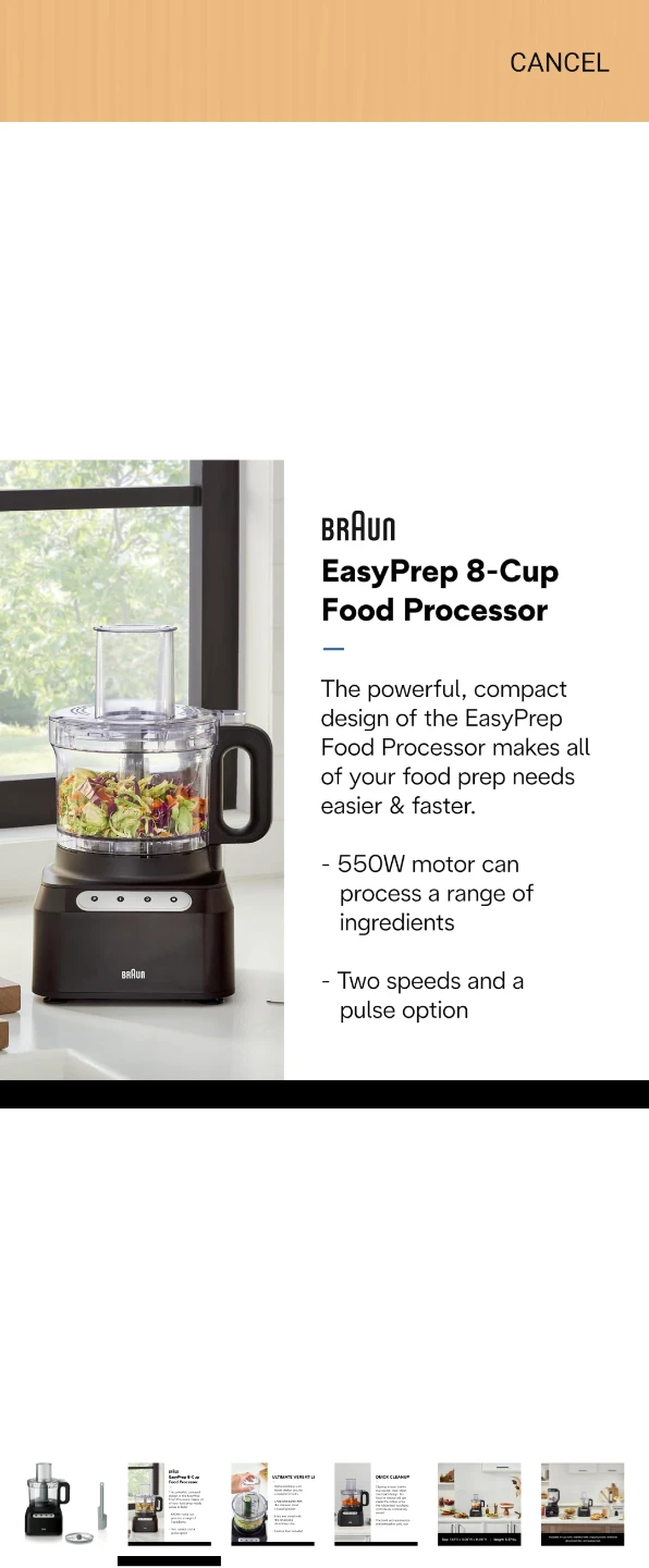 Braun EasyPrep 8-Cup Food Processor