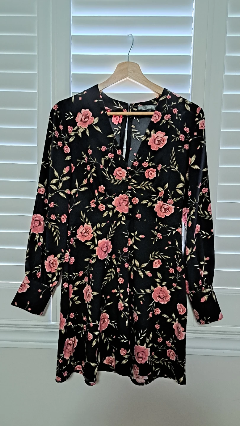 Dynamite Black Floral Mini Dress