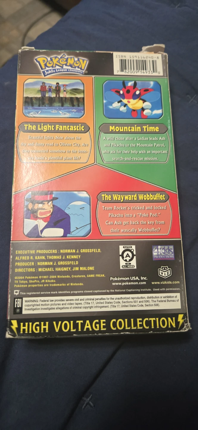 Pokemon Johto League Champions High Voltage Collection VHS - photo 2