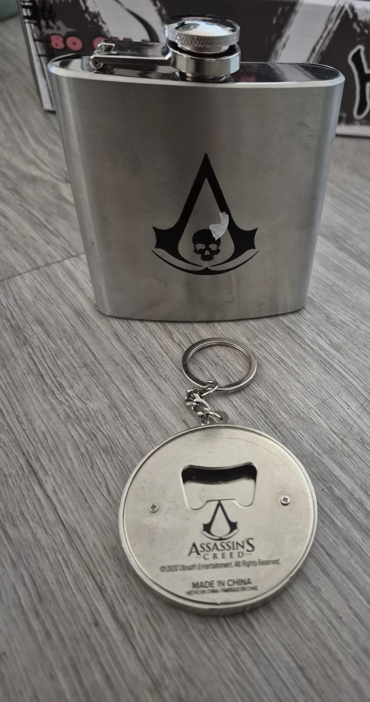 Assassin's Creed Metal Flask and Keychain Bottle Opener