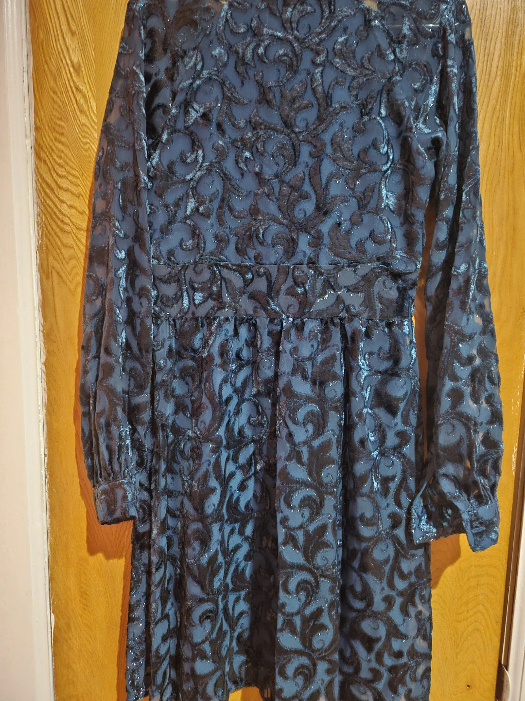 Michael Kors Luxe Teal Velvet Burnout Dress Size XXS - photo 2