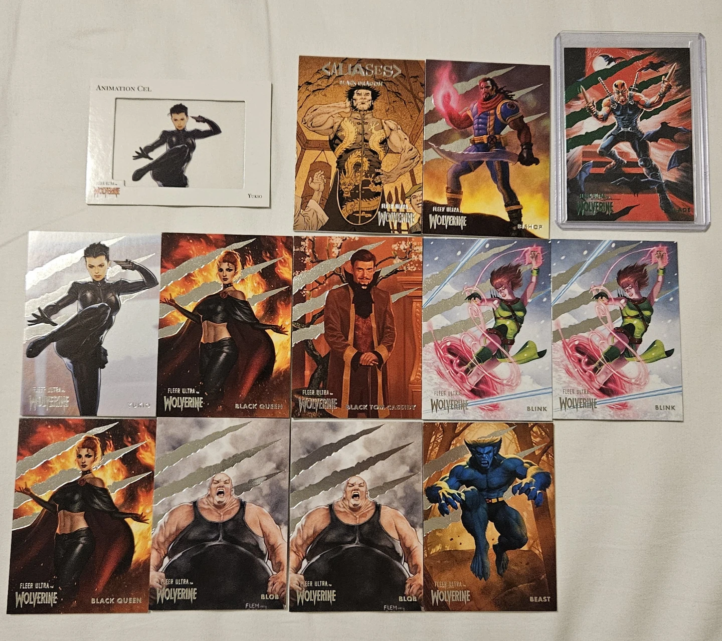 13x 2023 Fleer Ultra Card Lot with Wolverine, Beast, Yukio