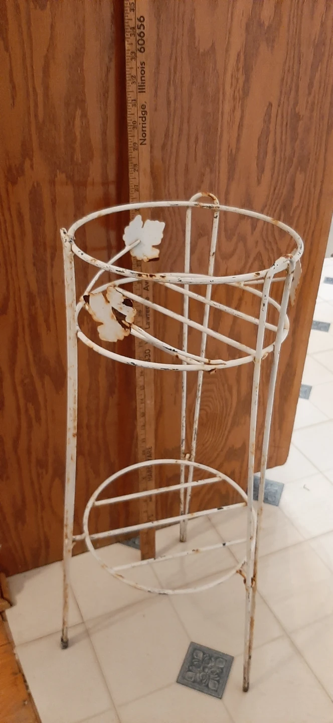 White Metal Plant Stand - photo 2