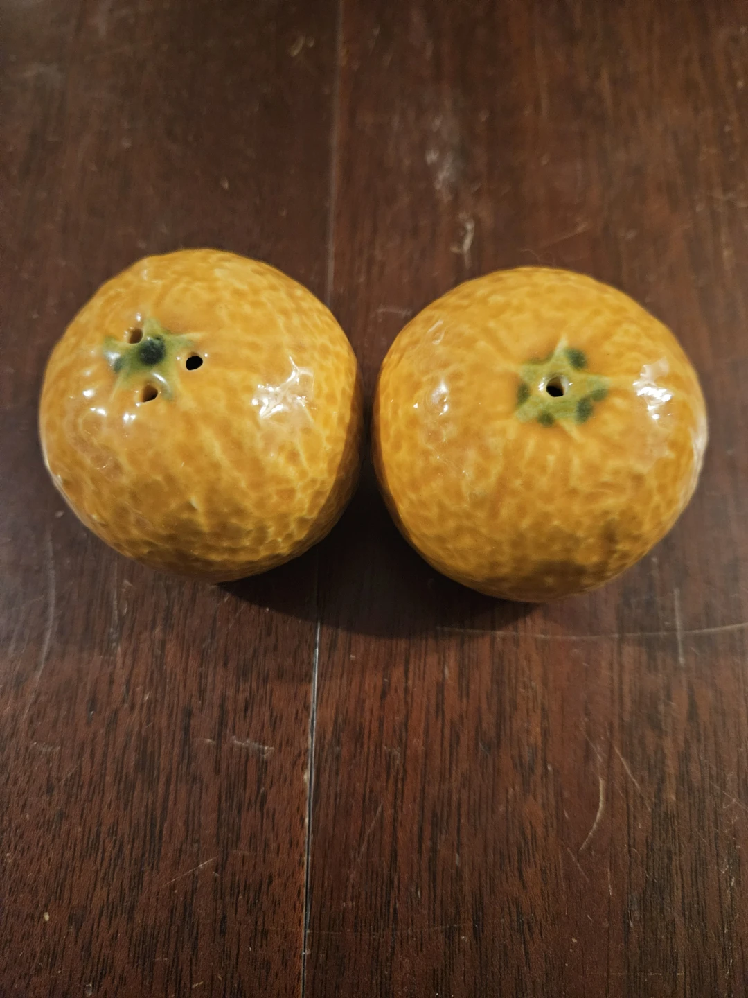 Orange Shaped Salt and Pepper Shakers