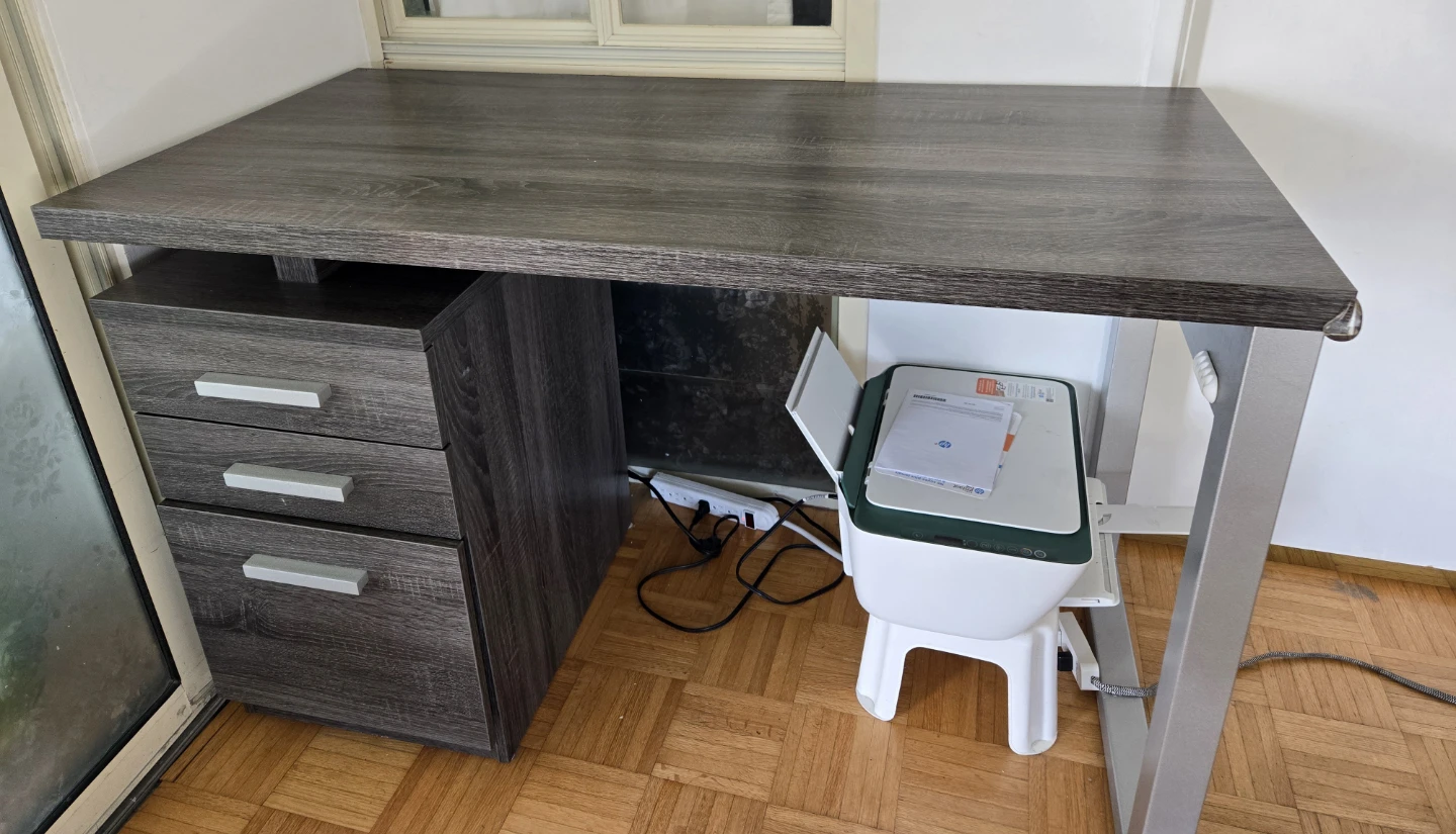 BRICKS rectangular gray office Desk with 3 drawers - photo 4