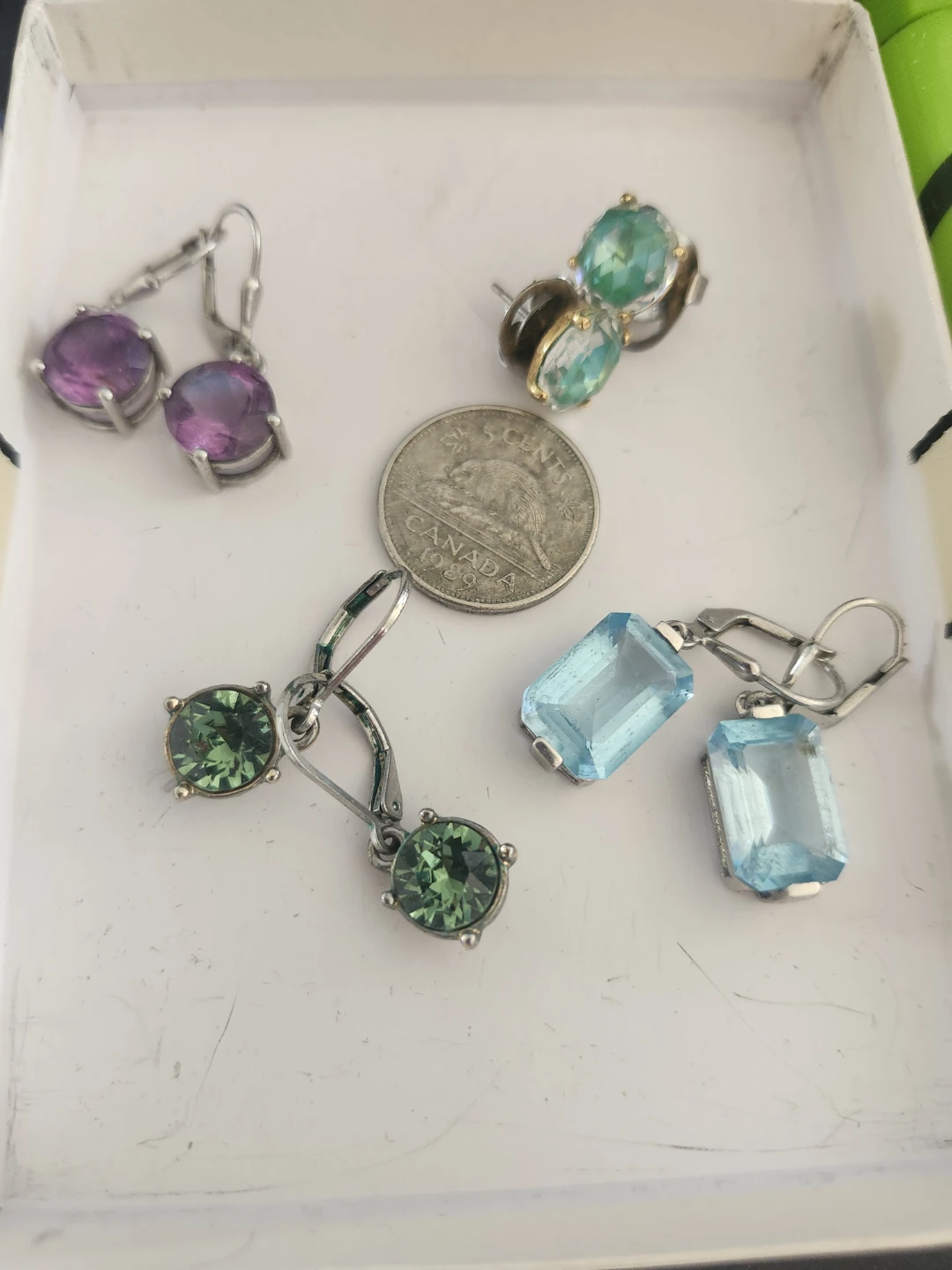 Assorted Gemstone Earrings - 3 Pairs