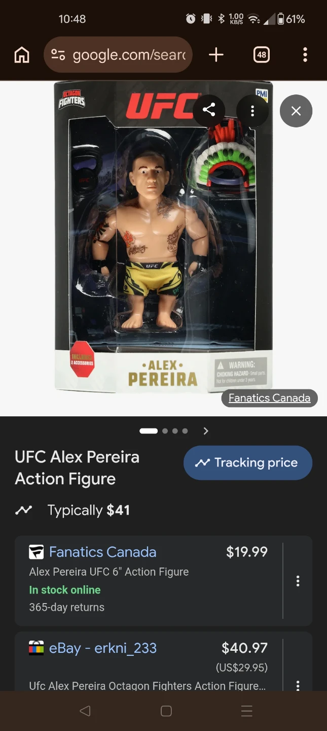 UFC Alex Pereira UFC 6" Action Figure - photo 2