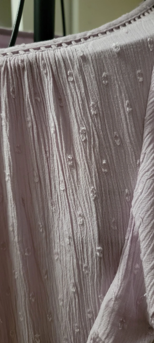 🌱 Light Purple Textured Ruffle Dress with Cutout Neckline - photo 5