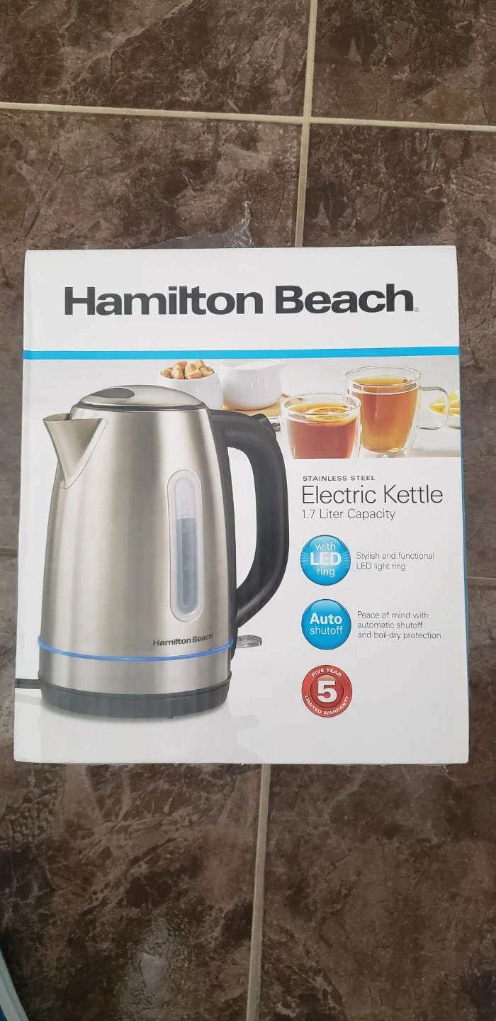 NEW Hamilton Beach Stainless Steel Electric Kettle 1.7 Litre