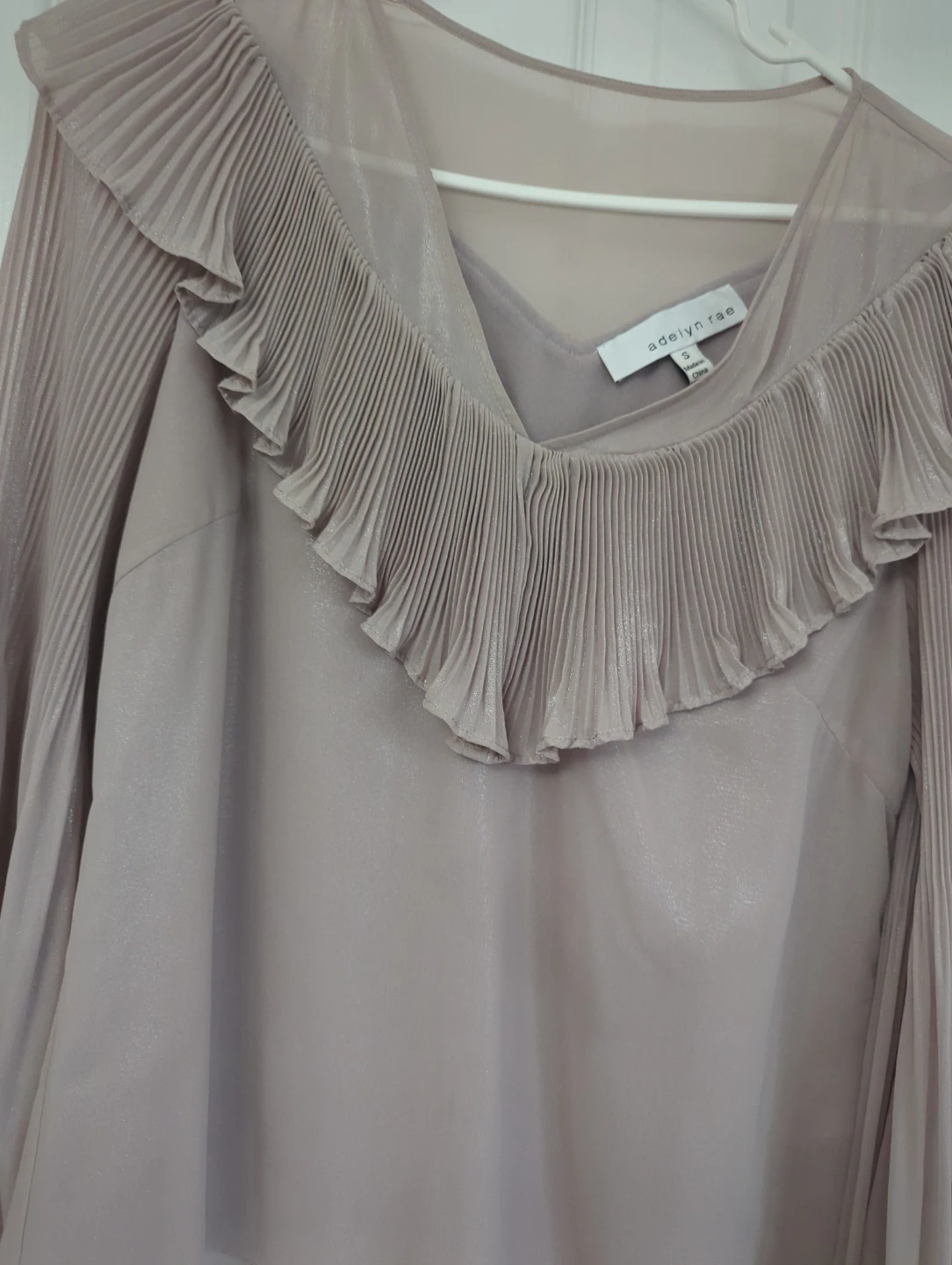 Adelyn Rae Pleated Ruffle Blouse - Size S - photo 3
