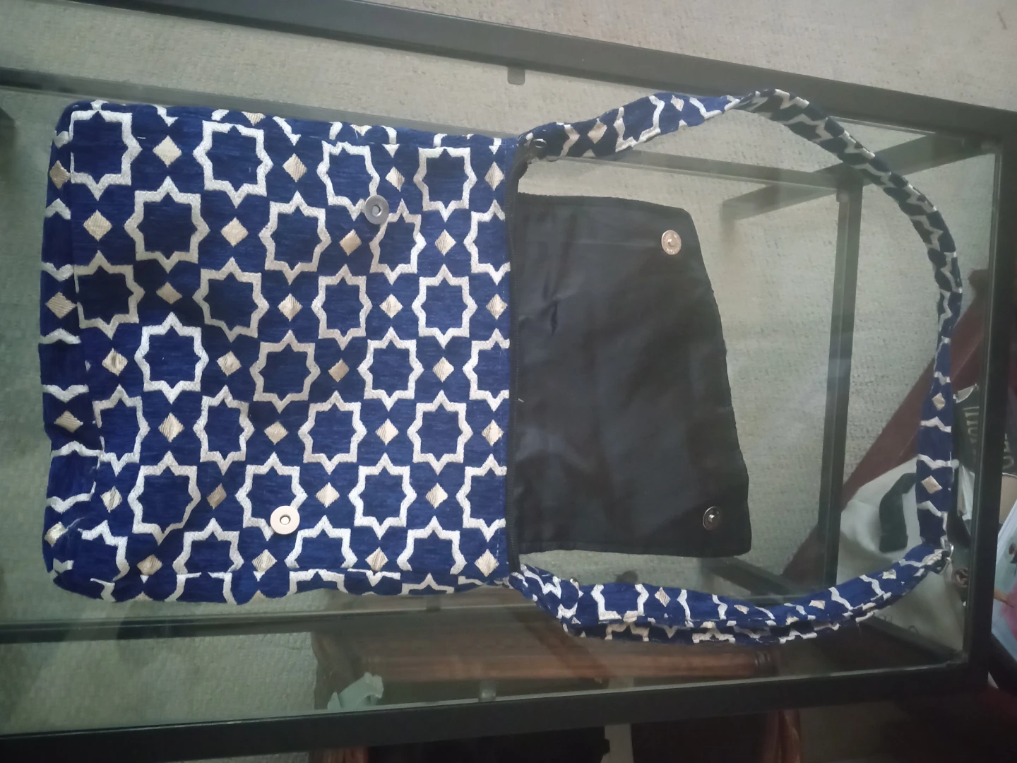 Blue Geometric Pattern Crossbody Bag - photo 2