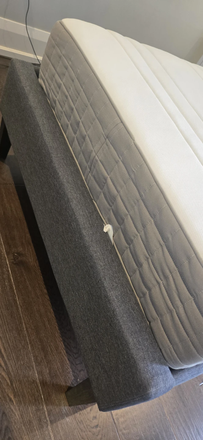 Grey Upholstered Bed Frame with Mattress - photo 3