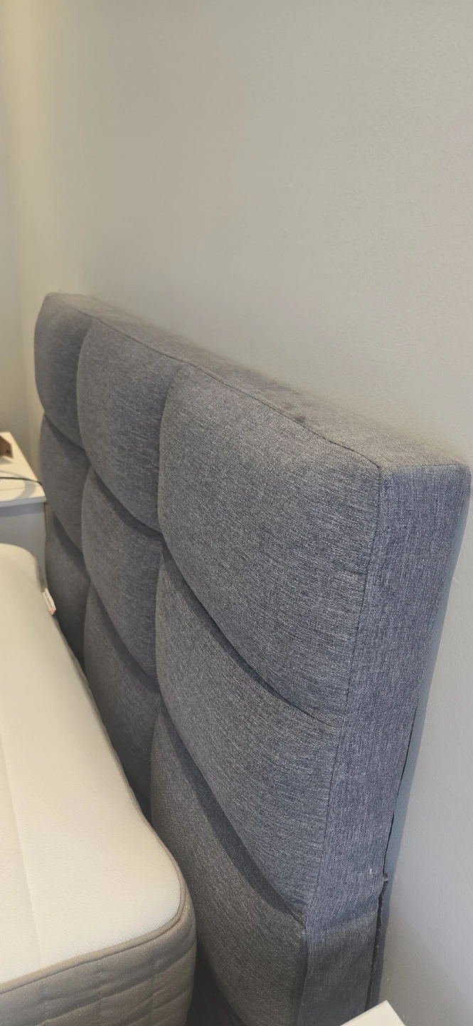 Grey Upholstered Bed Frame with Mattress - photo 5