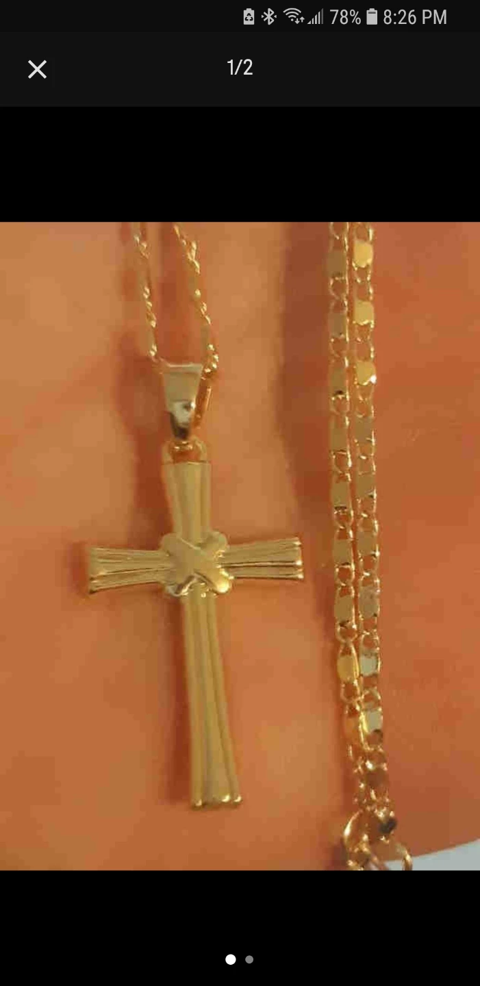 Gold Plated Cross With Chain