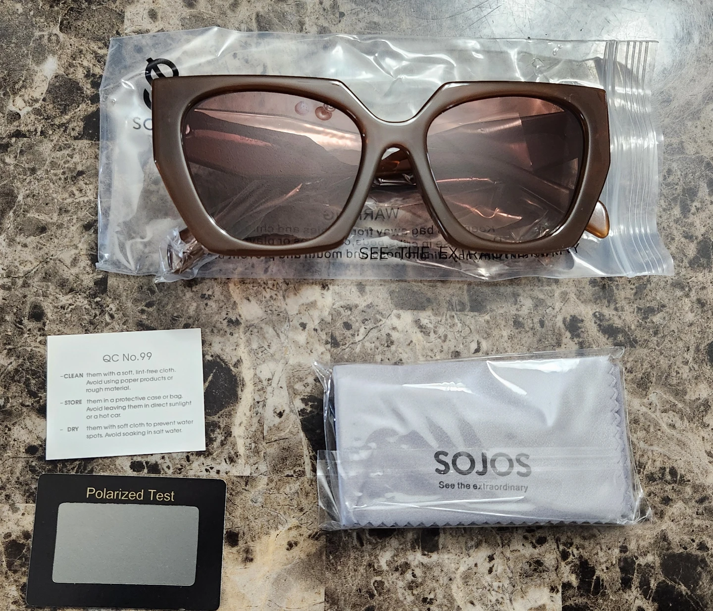 SOJOS Sunglasses - Brown Polarized