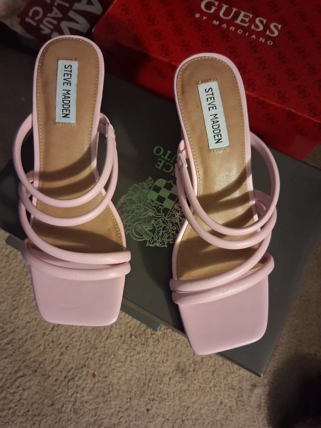 Steve Madden Pink and Black Wedge Sandals - photo 4
