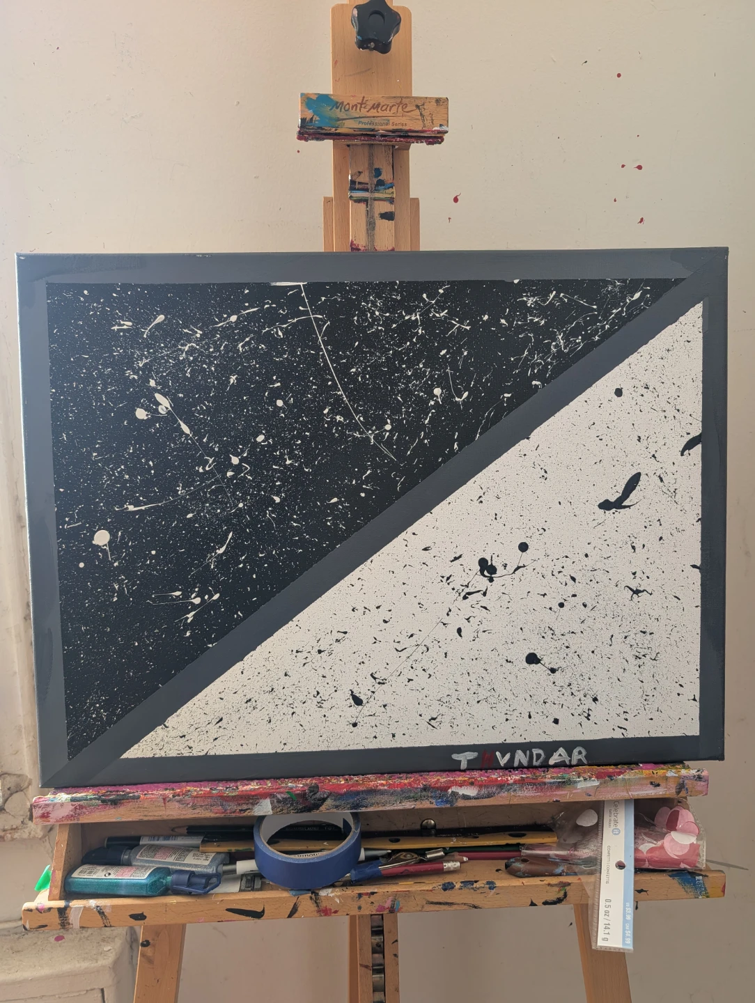 Abstract Splatter Art Canvas Painting
