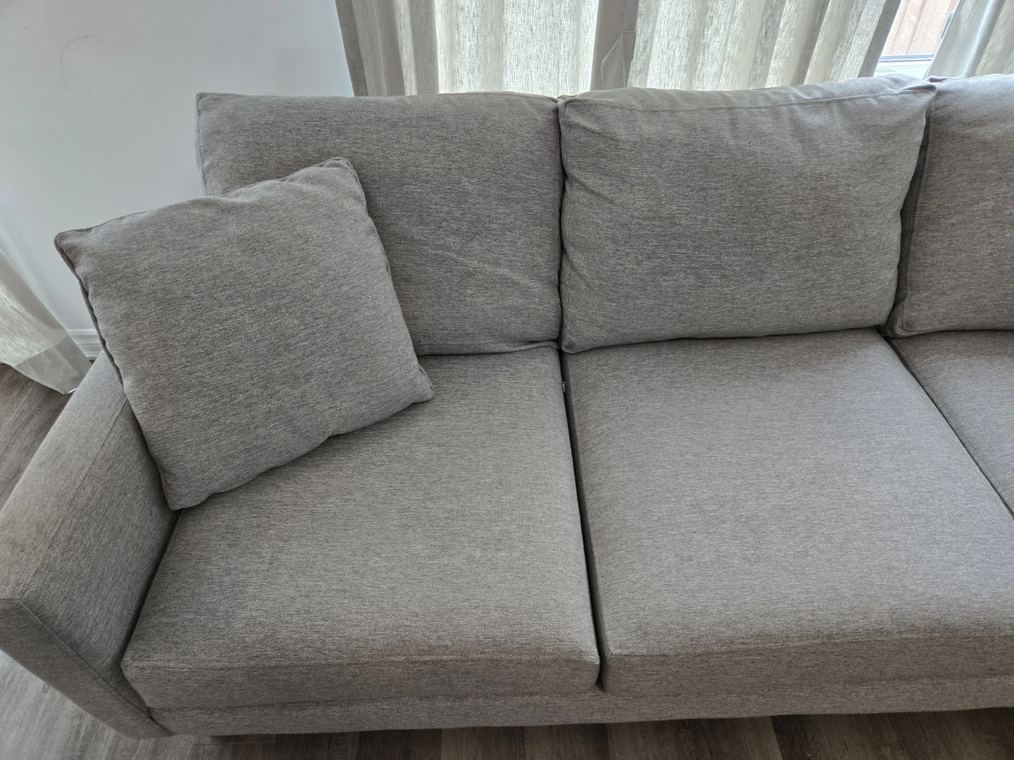 Grey Sofa with Throw Pillows - photo 2