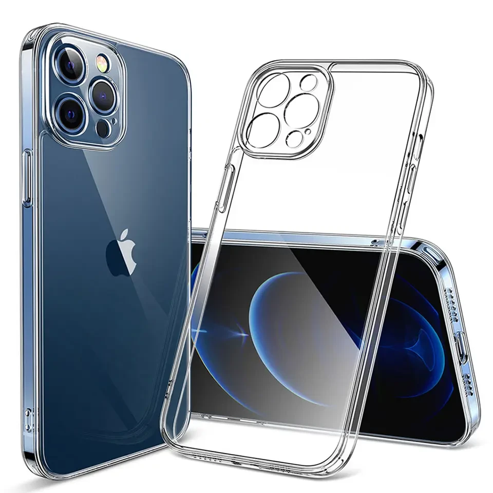 iPhone 15 /Pro/Max/Plus/Clear & Solid Black Case Slim Fit