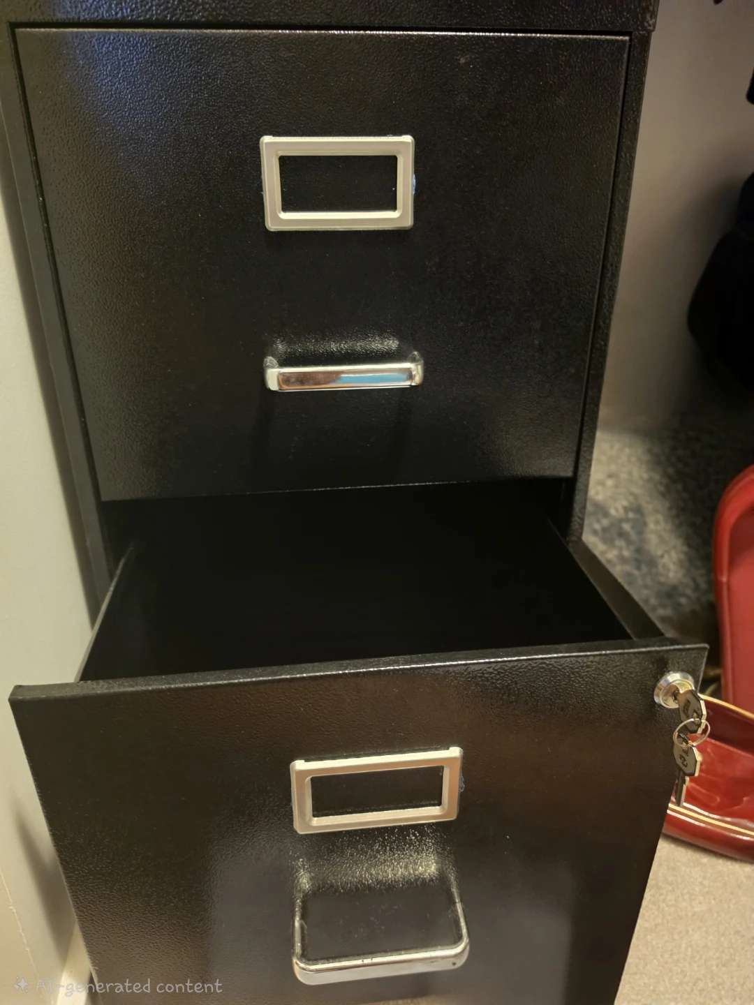 Black 2-Drawer Filing Cabinet - photo 2