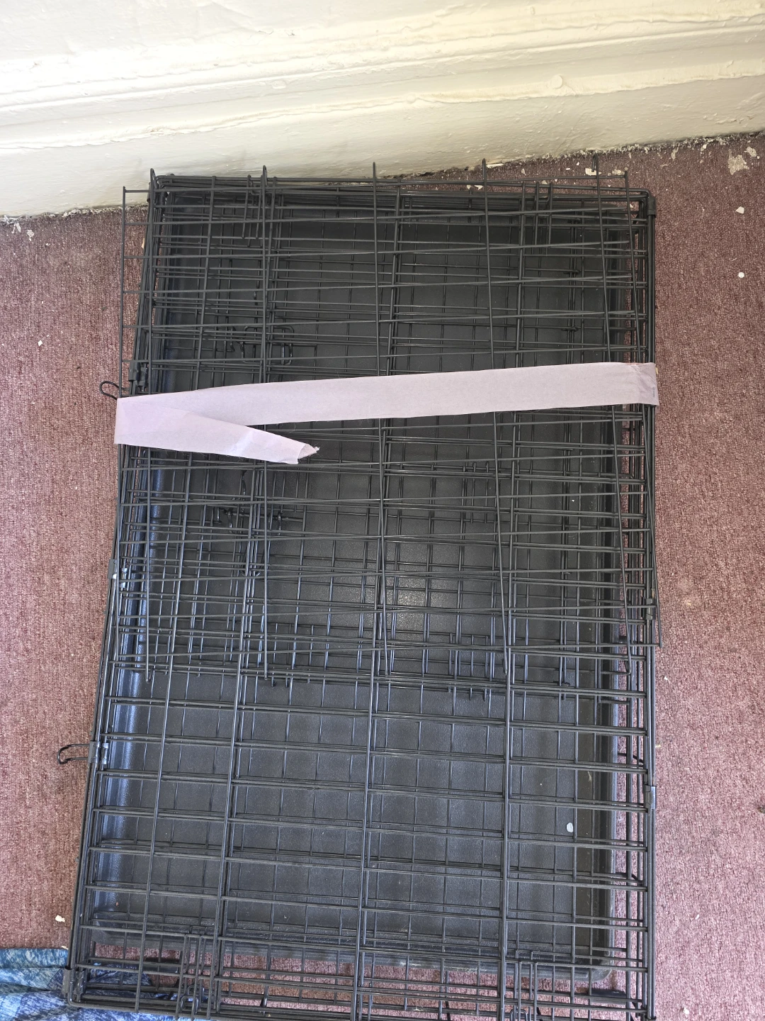 Black Metal Dog Crate with Tray - photo 3