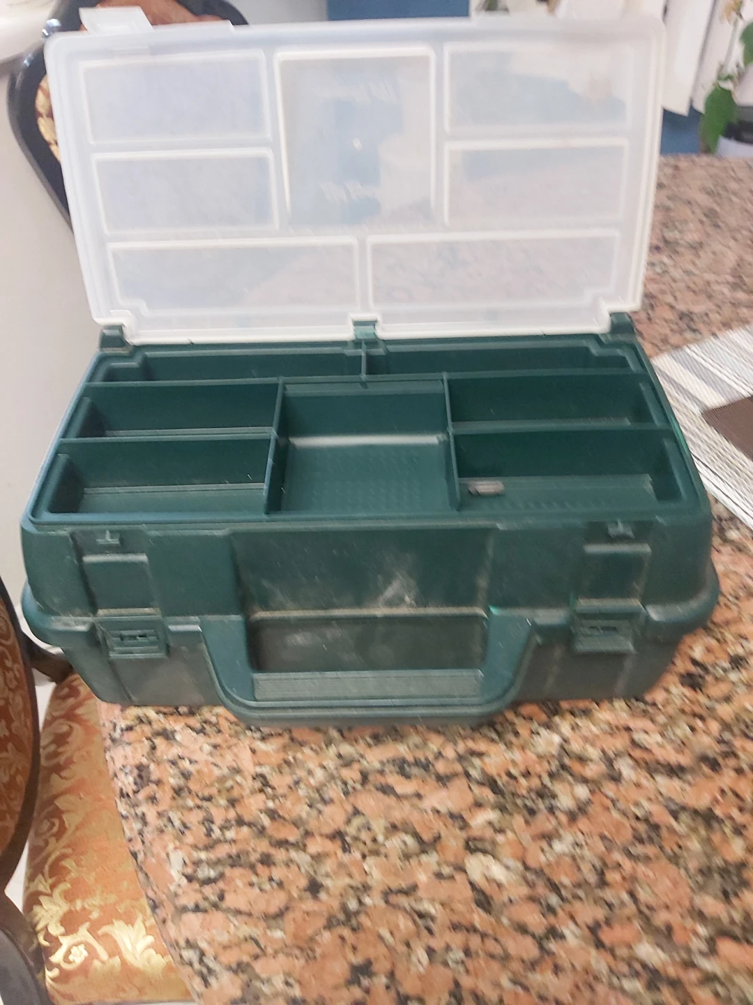 Green Plastic Tackle Box with Compartments - photo 4