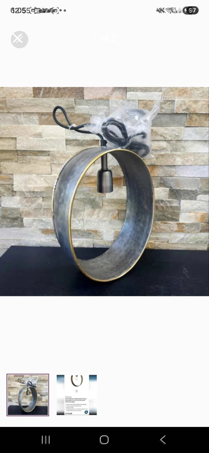 Galvanized Oval Pendant Light