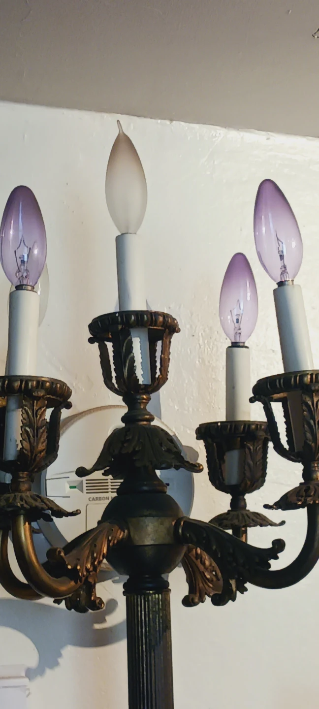 Antique 1890s Bronze Neoclassical 5- Lights Candelabra. Works!! - photo 3