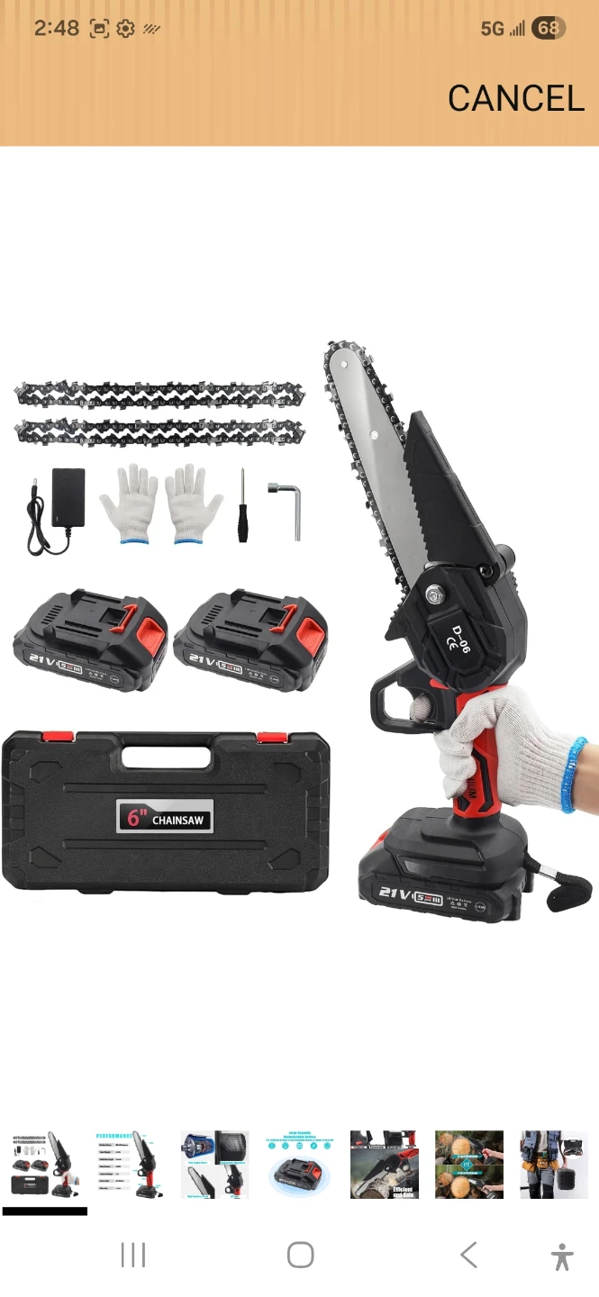 Mini Chainsaw with 2 Batteries & Case