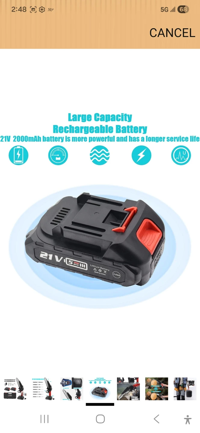 Mini Chainsaw with 2 Batteries & Case - photo 3