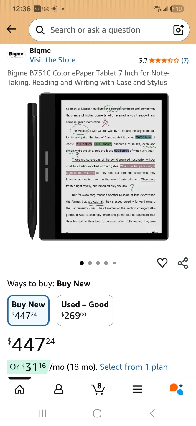Brand New Bigme Colour E-ink E-Reader + Pen & Case (Save +$180) - photo 2