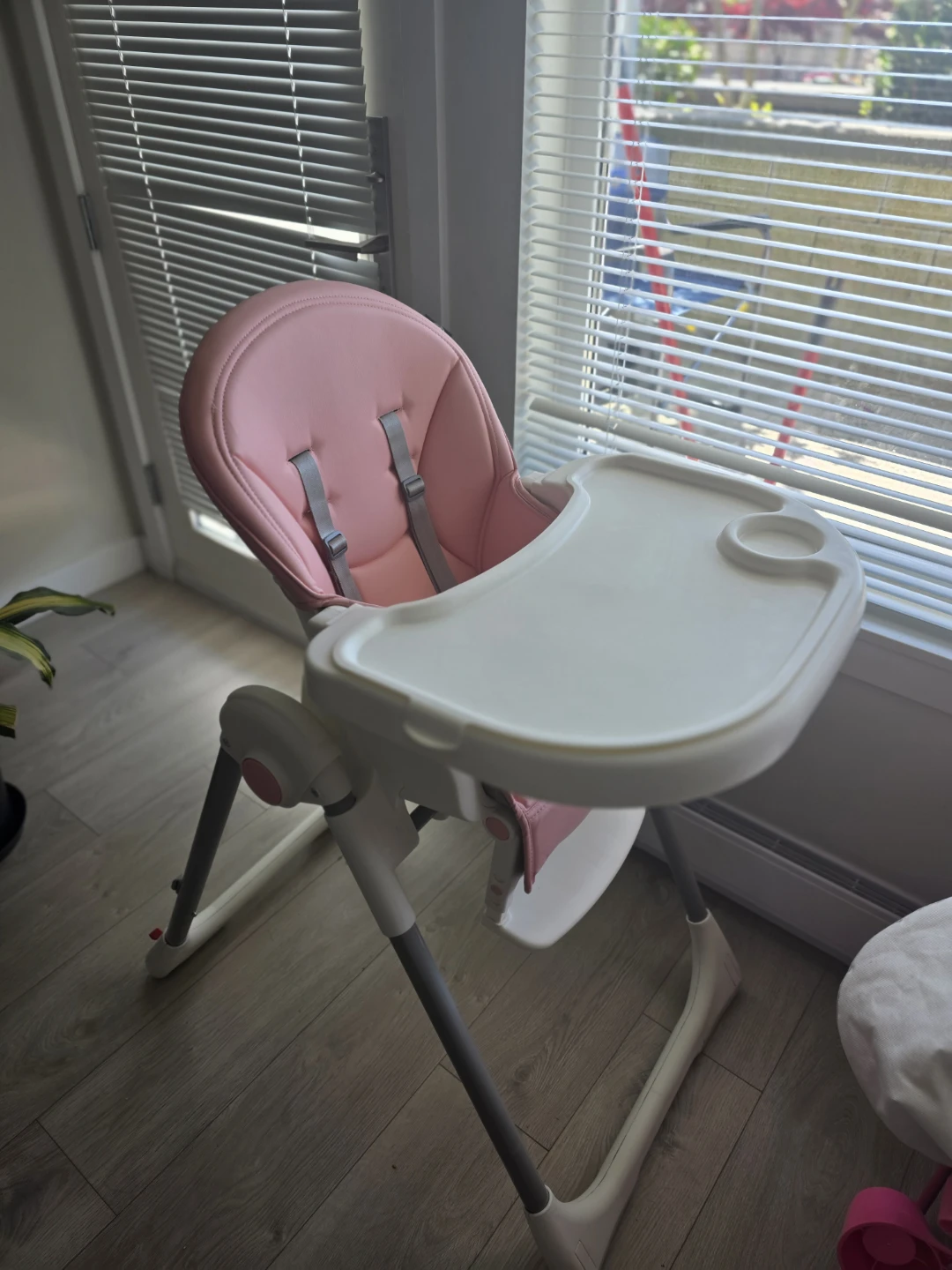 Pink Toddler High Chair with Tray