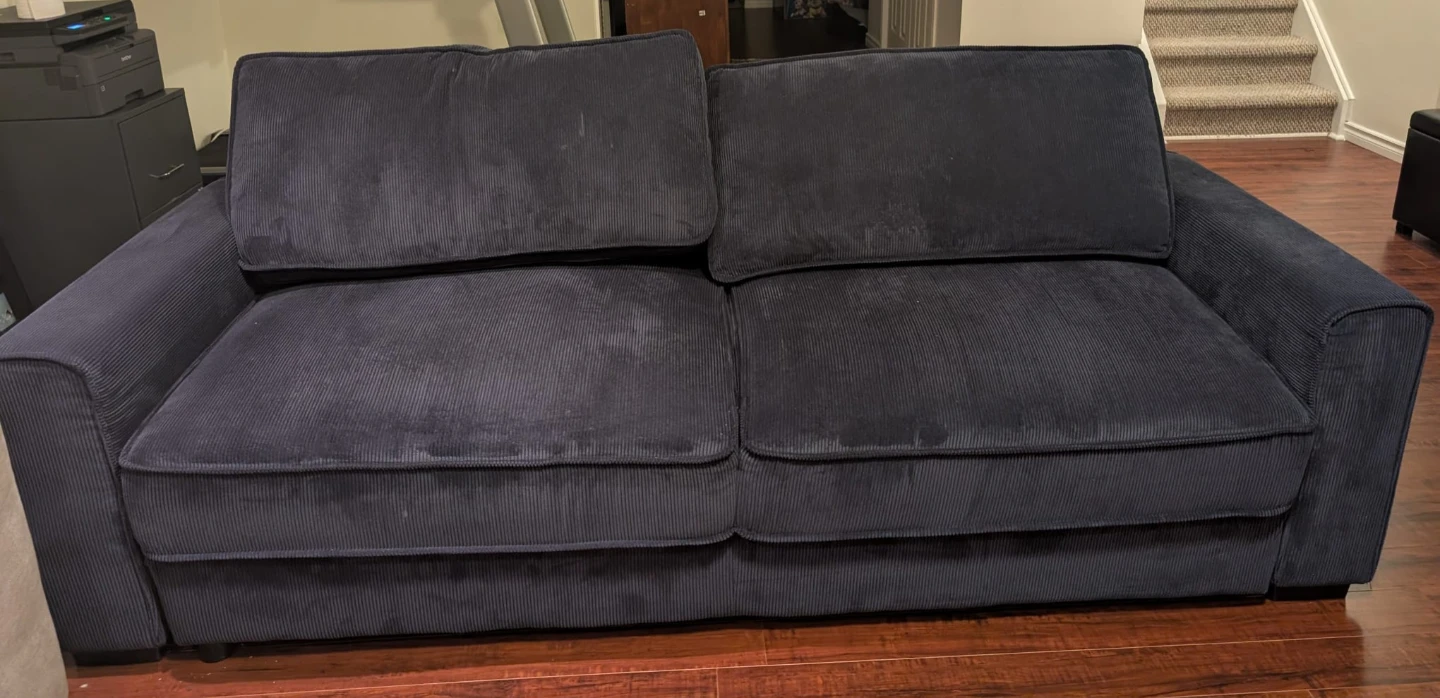 Dark Blue Corduroy Sofa- bed