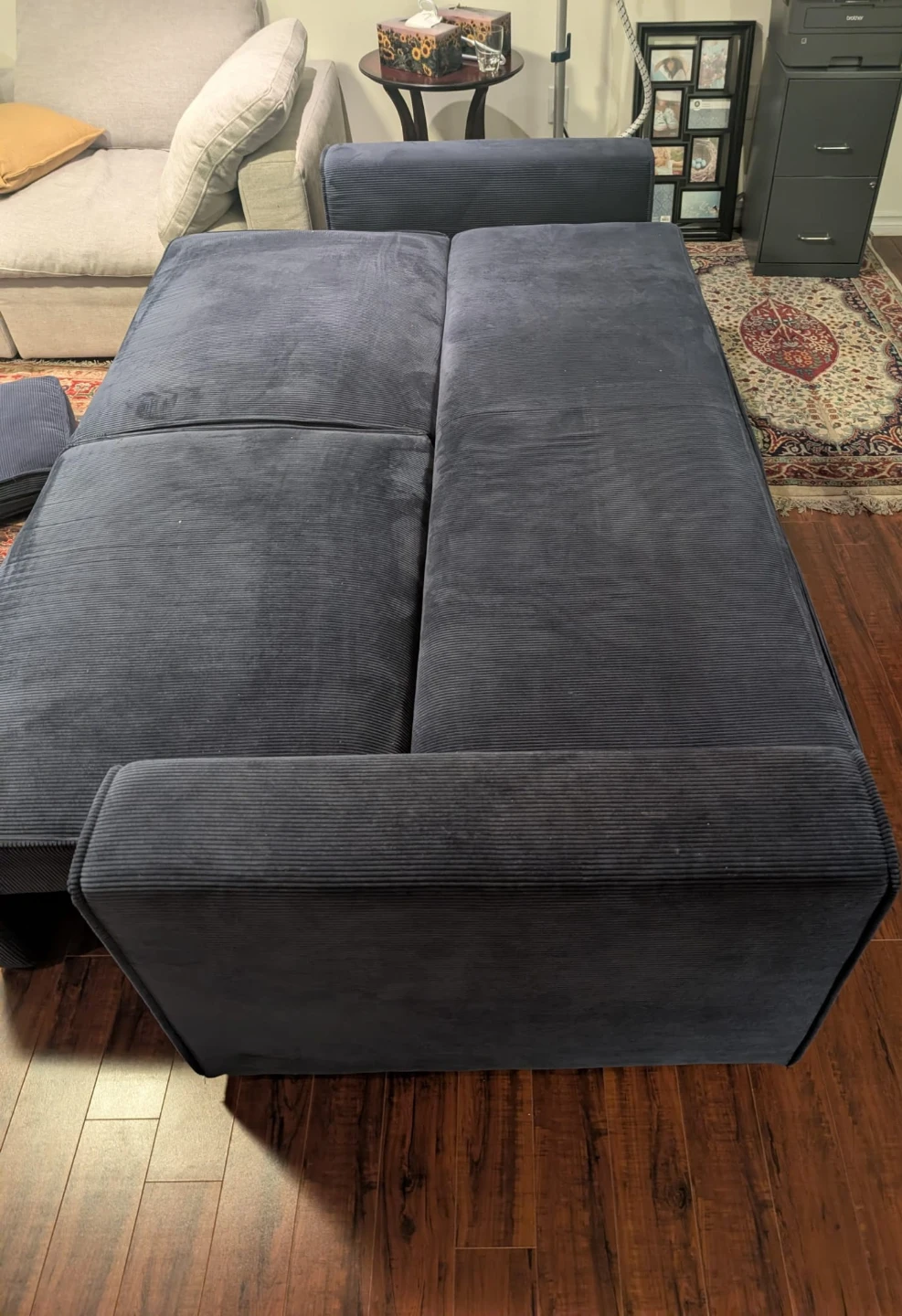 Dark Blue Corduroy Sofa- bed - photo 2