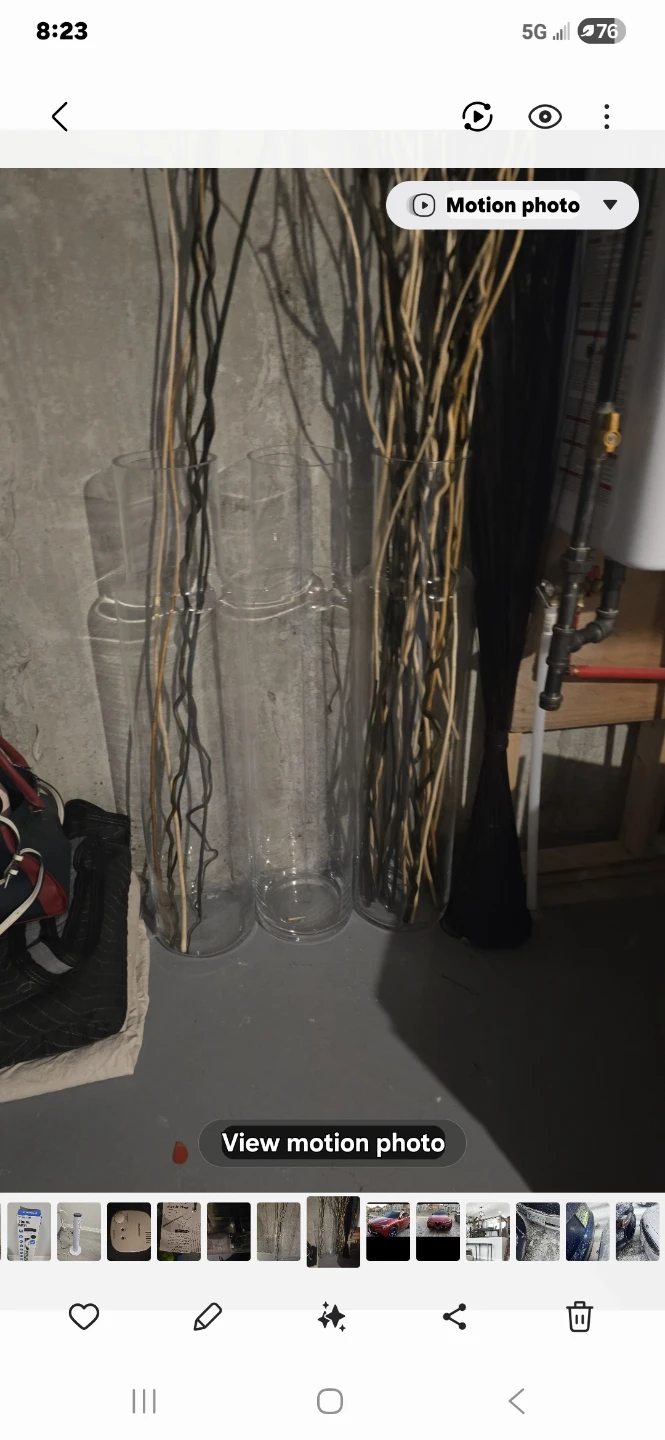 Set of 3 Clear Glass Cylinder Vases