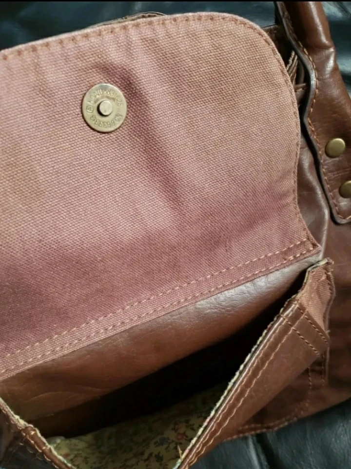 Brown Faux Leather Shoulder Bag - photo 4