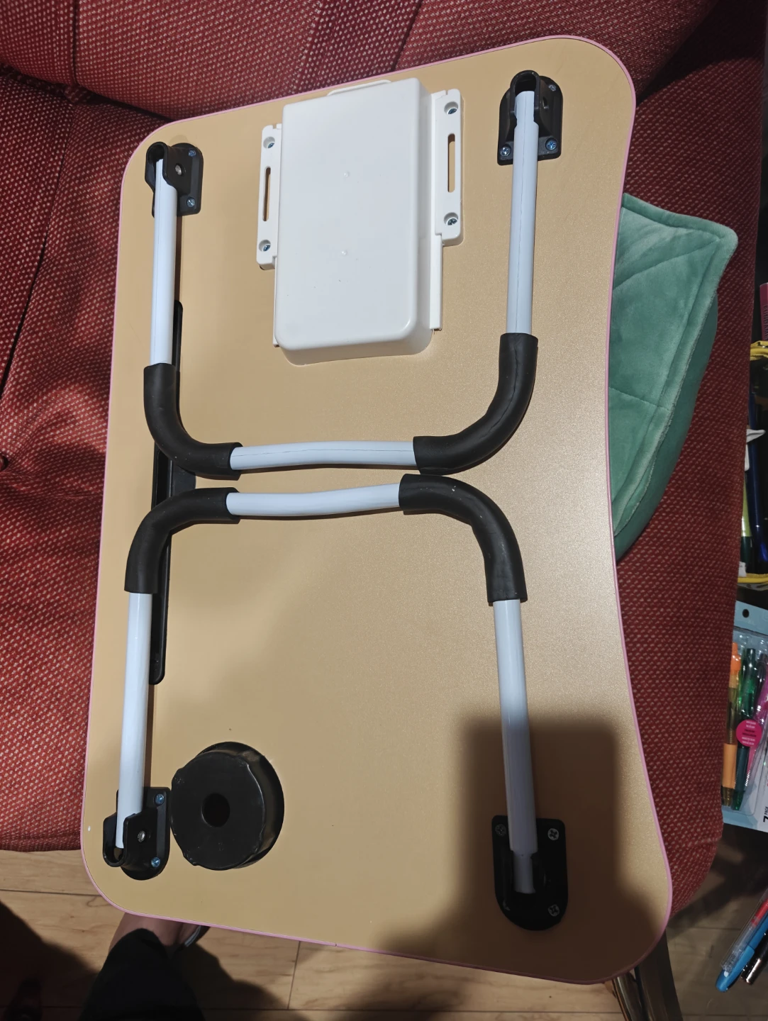 Pink Foldable Laptop Lap Desk with Tablet Stand and Drawer - photo 2