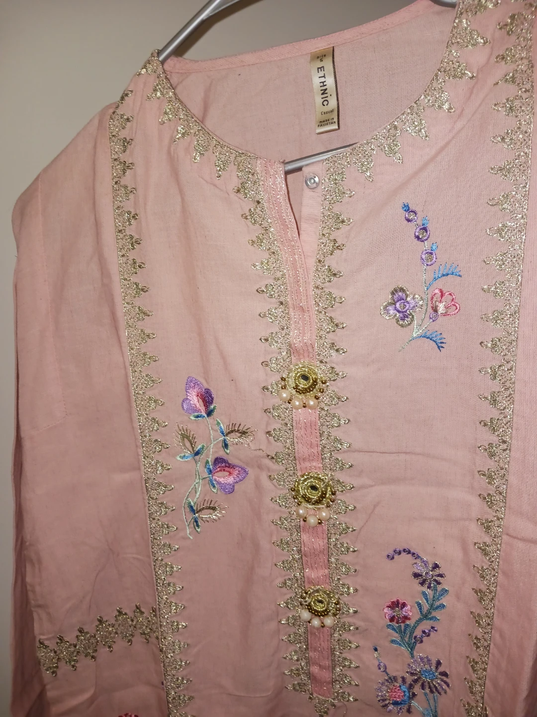 Ethnic Pink Embroidered Kurti